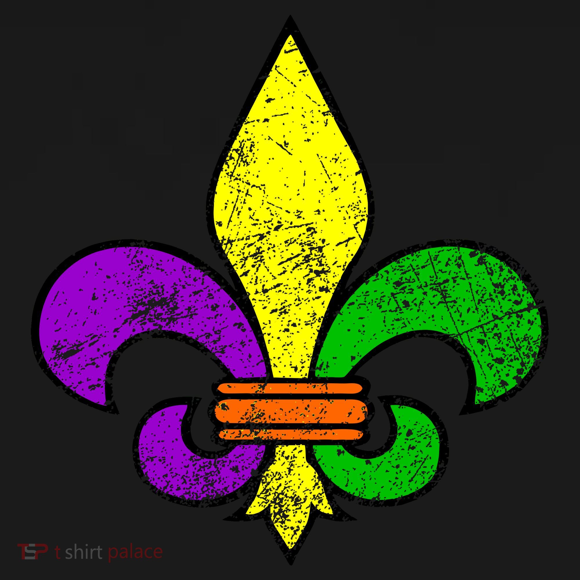 Fleur De Lis Retro Mardi Gras New Orleans Logo USA-Made Doggie Bandana