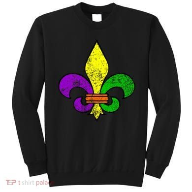 Fleur De Lis Retro Mardi Gras New Orleans Logo Sweatshirt