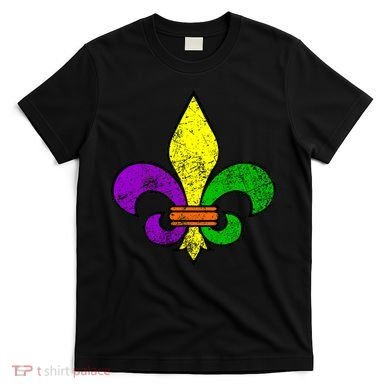 Fleur De Lis Retro Mardi Gras New Orleans Logo T-Shirt