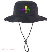 Fleur De Lis Retro Mardi Gras New Orleans Logo Bucket Hat thumb 0