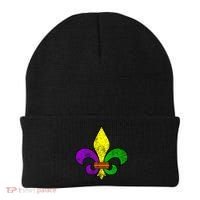 Fleur De Lis Retro Mardi Gras New Orleans Logo Beanie thumb 0