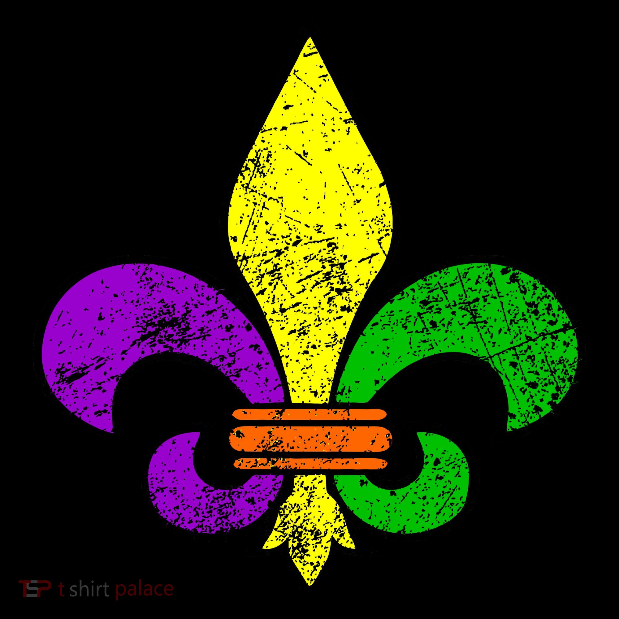 Fleur De Lis Retro Mardi Gras New Orleans Logo Women's Hoodie