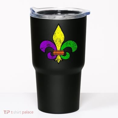 Fleur De Lis Retro Mardi Gras New Orleans Logo Tumbler