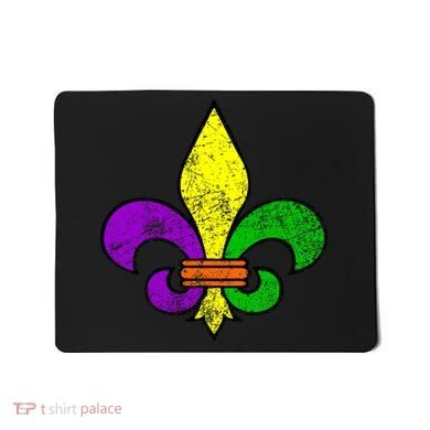 Fleur De Lis Retro Mardi Gras New Orleans Logo Mousepad