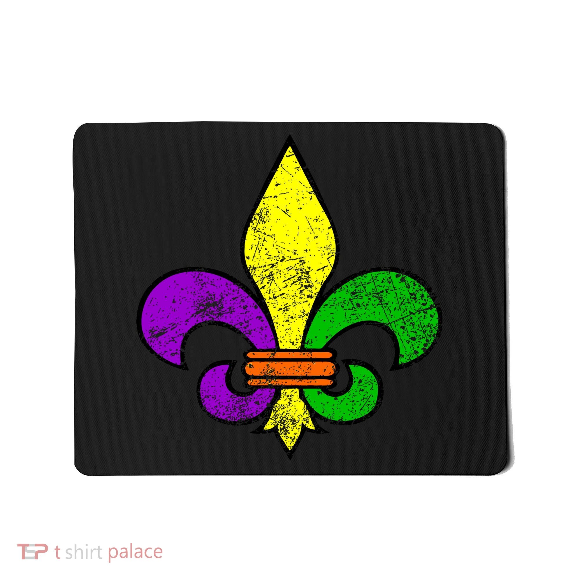 Fleur De Lis Retro Mardi Gras New Orleans Logo Mousepad