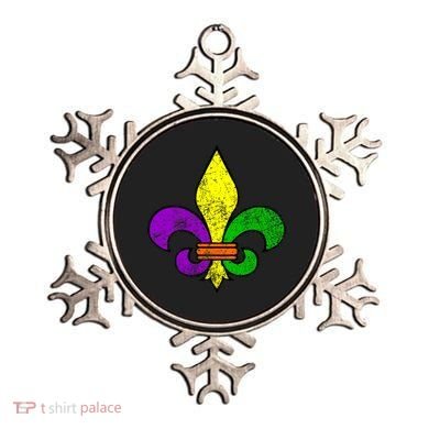 Fleur De Lis Retro Mardi Gras New Orleans Logo Ornament