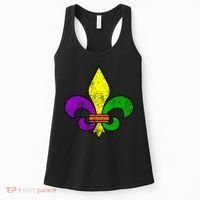 Fleur De Lis Retro Mardi Gras New Orleans Logo Women's Tank Top thumb 0