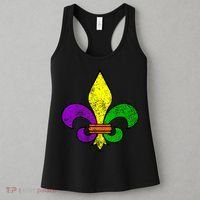 Fleur De Lis Retro Mardi Gras New Orleans Logo Women's Tank Top thumb 3