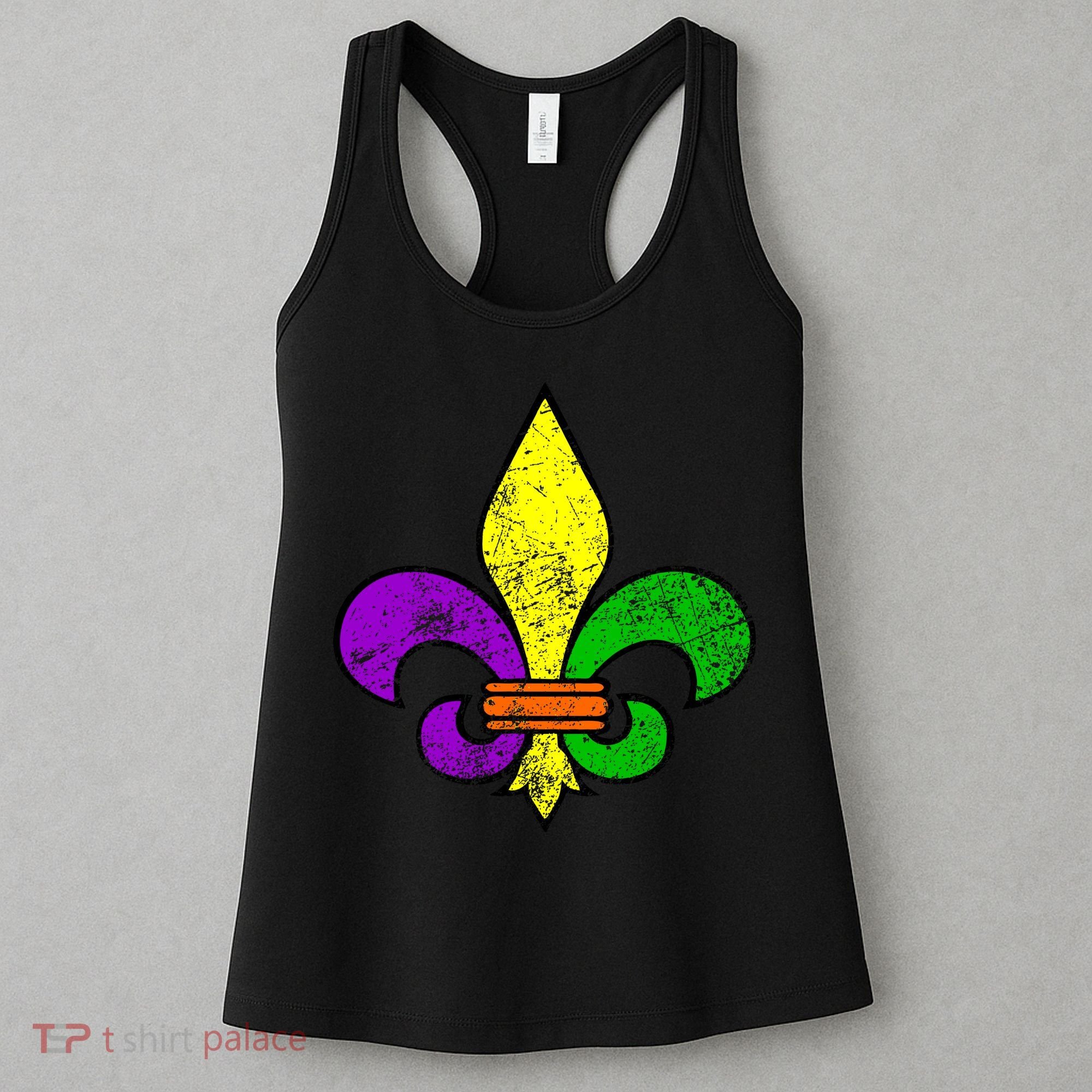Fleur De Lis Retro Mardi Gras New Orleans Logo Women's Tank Top