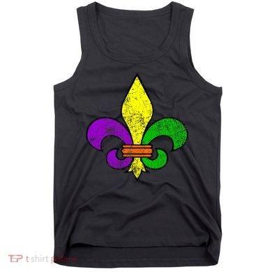 Fleur De Lis Retro Mardi Gras New Orleans Logo Tank Top