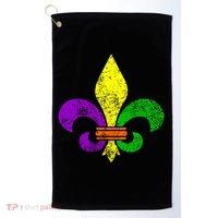 Fleur De Lis Retro Mardi Gras New Orleans Logo Golf Towel thumb 0
