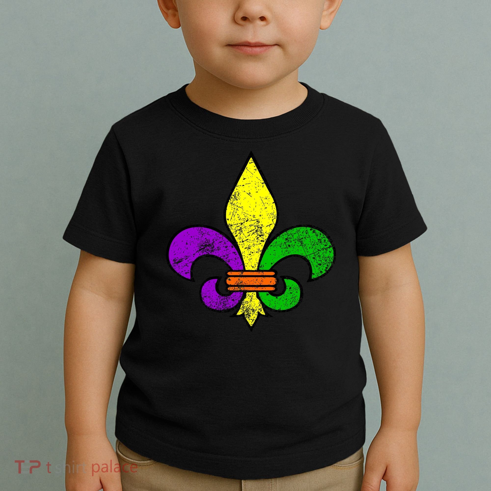 Fleur De Lis Retro Mardi Gras New Orleans Logo Toddler T-Shirt