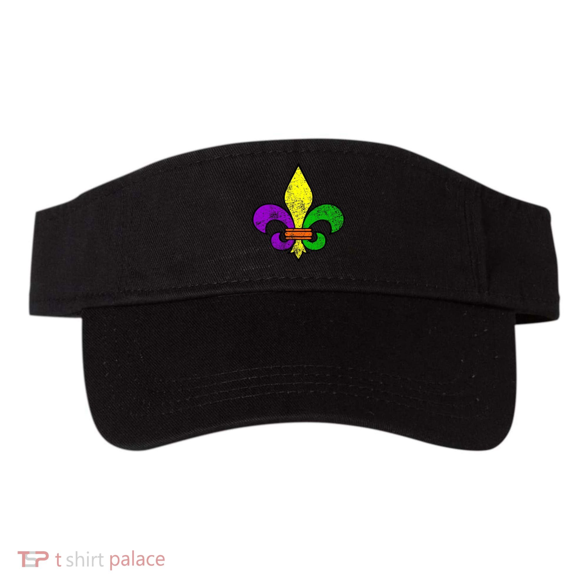 Fleur De Lis Retro Mardi Gras New Orleans Logo Visor