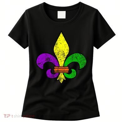 Fleur De Lis Retro Mardi Gras New Orleans Logo Women's T-Shirt