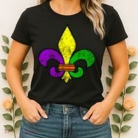 Fleur De Lis Retro Mardi Gras New Orleans Logo Women's T-Shirt thumb 2
