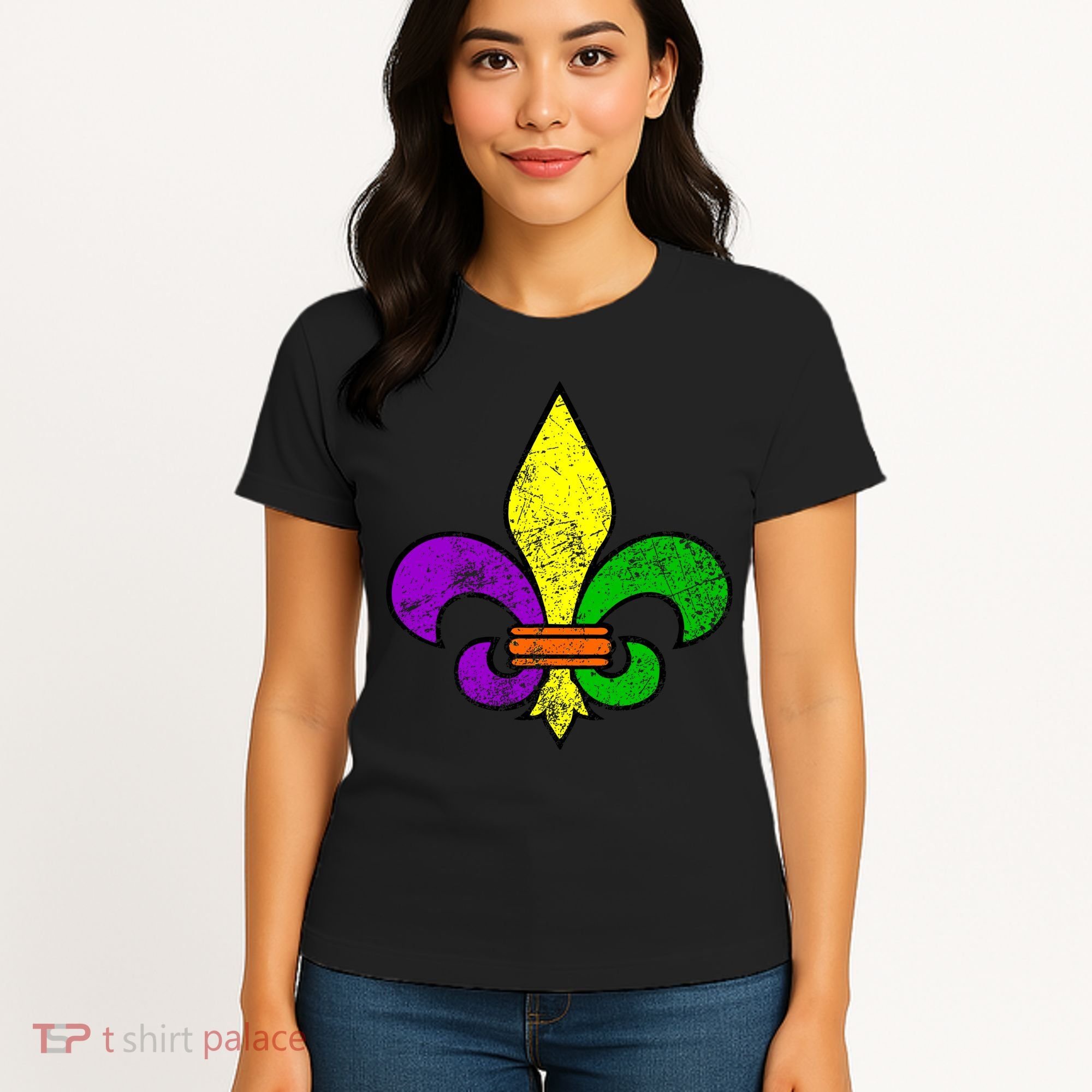 Fleur De Lis Retro Mardi Gras New Orleans Logo Women's T-Shirt