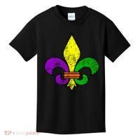 Fleur De Lis Retro Mardi Gras New Orleans Logo Kids T-Shirt thumb 0