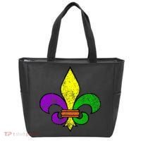 Fleur De Lis Retro Mardi Gras New Orleans Logo Tote Bag thumb 0