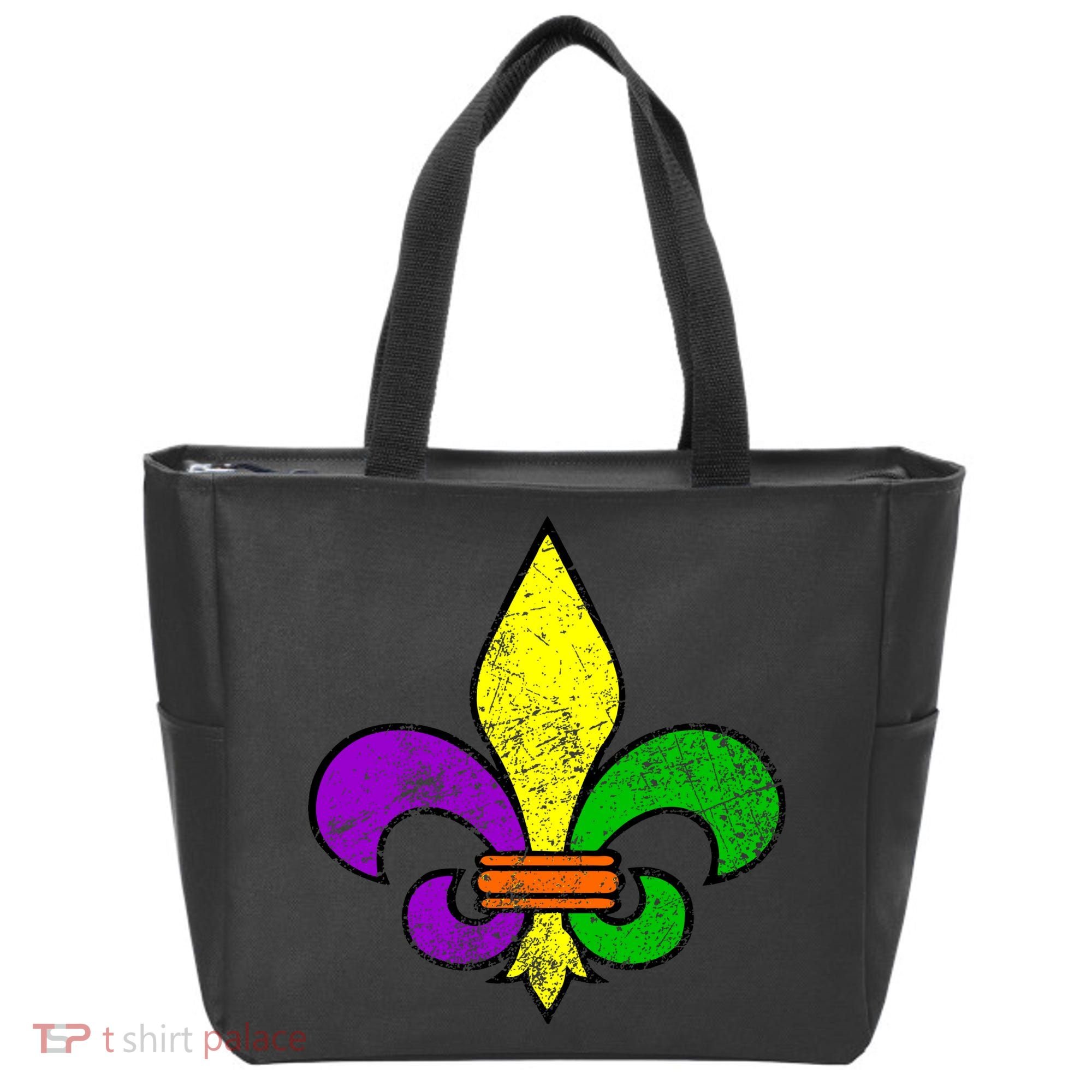 Fleur De Lis Retro Mardi Gras New Orleans Logo Tote Bag