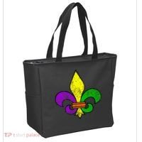 Fleur De Lis Retro Mardi Gras New Orleans Logo Tote Bag thumb 2