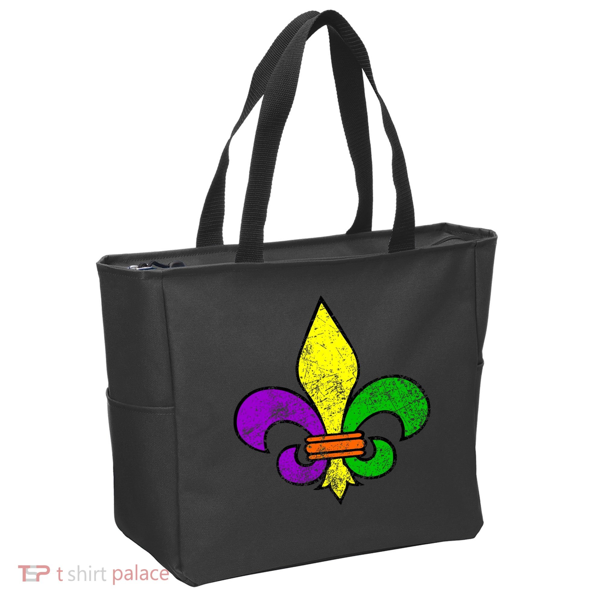 Fleur De Lis Retro Mardi Gras New Orleans Logo Tote Bag