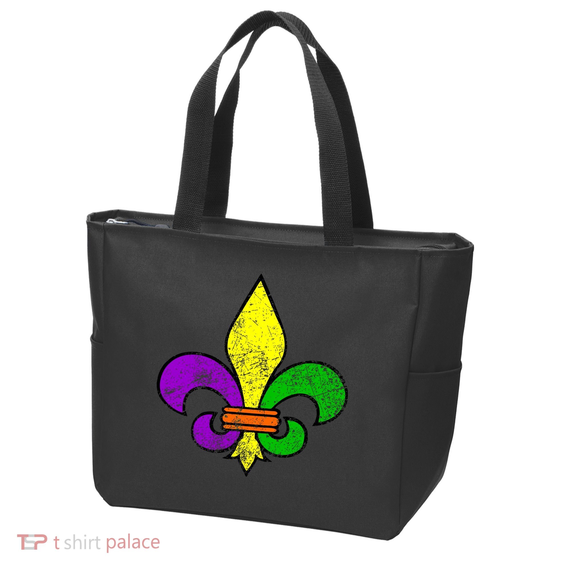Fleur De Lis Retro Mardi Gras New Orleans Logo Tote Bag