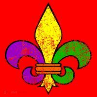 Fleur De Lis Retro Mardi Gras New Orleans Logo Santa Hat thumb 1