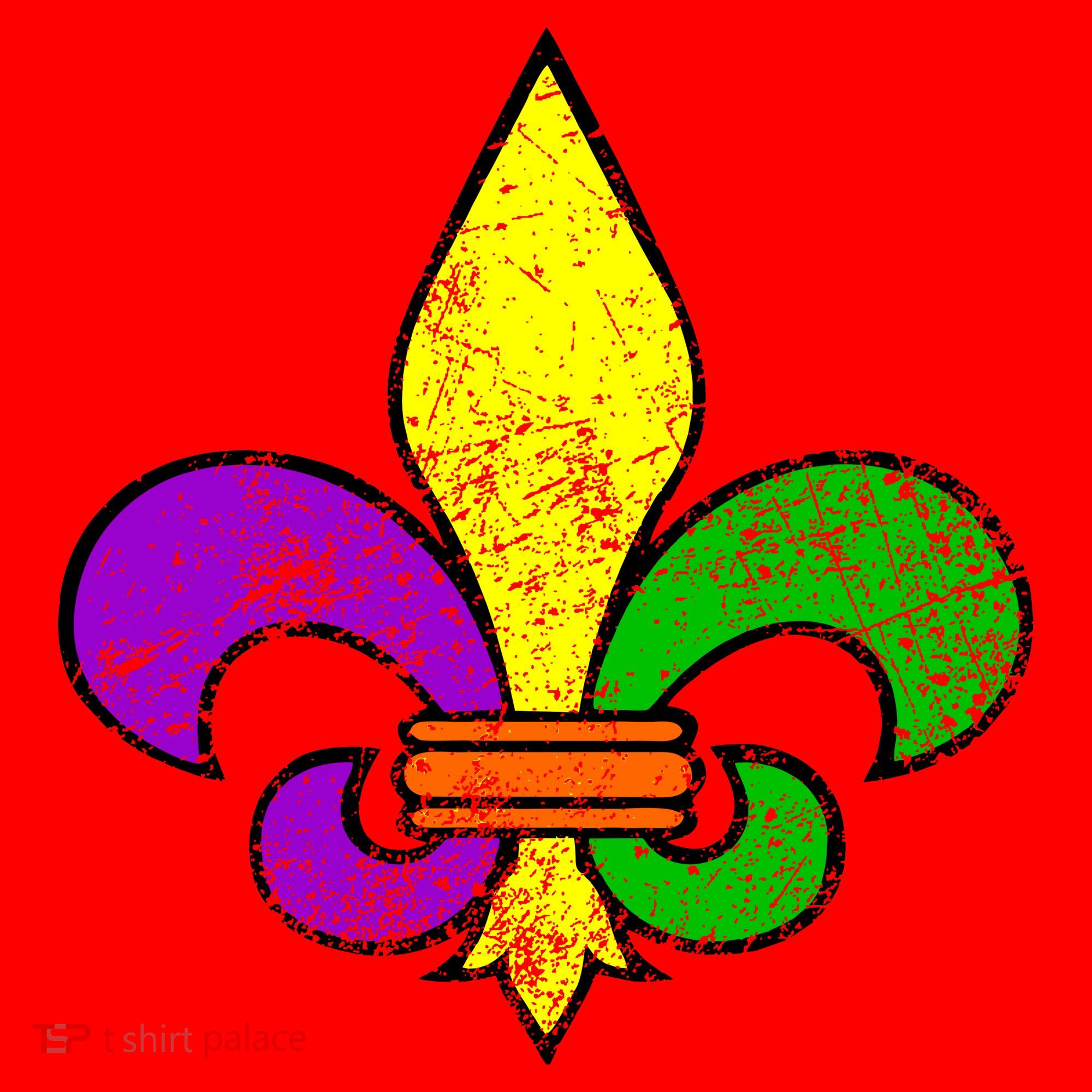 Fleur De Lis Retro Mardi Gras New Orleans Logo Santa Hat