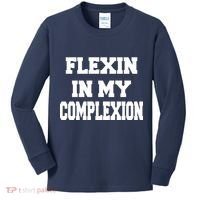 Flexin In My Complexion Kids Long Sleeve Shirt thumb 0