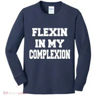 Flexin In My Complexion Kids Long Sleeve Shirt thumb 0