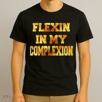 Flexin In My Complexion Gold Print T-Shirt thumb 3