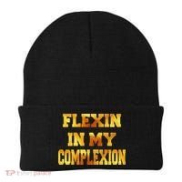 Flexin In My Complexion Gold Print Beanie thumb 0