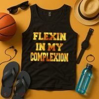 Flexin In My Complexion Gold Print Tank Top thumb 4