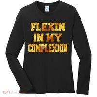 Flexin In My Complexion Gold Print Women's Long Sleeve Shirt thumb 0