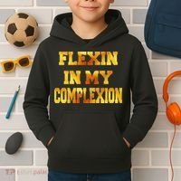 Flexin In My Complexion Gold Print Kids Hoodie thumb 2