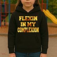 Flexin In My Complexion Gold Print Kids Hoodie thumb 3