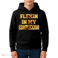 Flexin In My Complexion Gold Print Kids Hoodie thumb 4