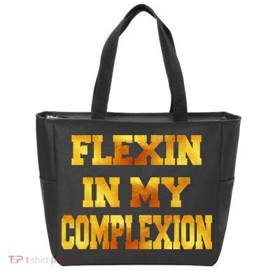 Flexin In My Complexion Gold Print Tote Bag