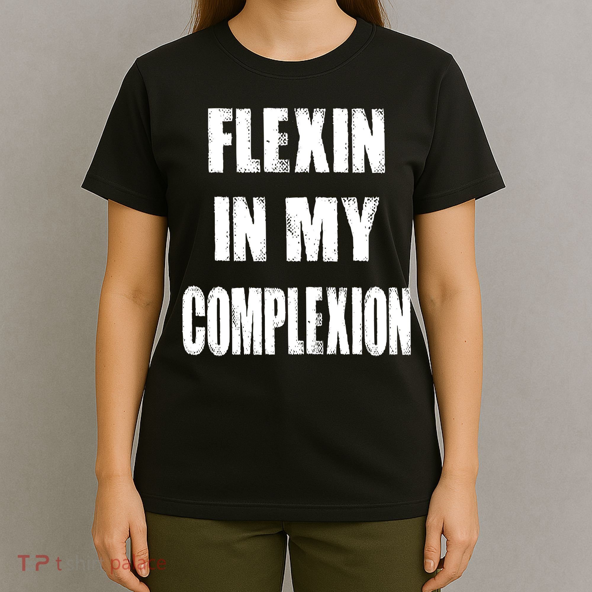 Flexin My Complexion Distressed Logo T-Shirt