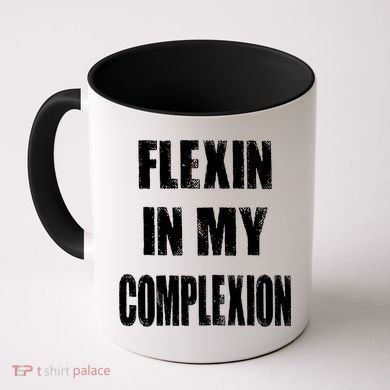 Flexin My Complexion Distressed Logo Coffee Mug