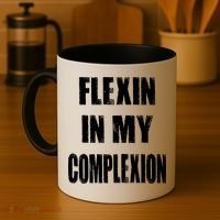 Flexin My Complexion Distressed Logo Coffee Mug thumb 4