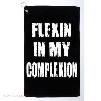 Flexin My Complexion Distressed Logo Golf Towel