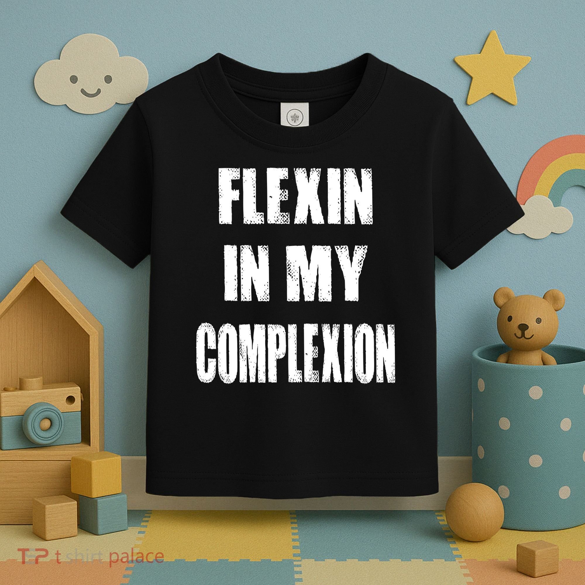 Flexin My Complexion Distressed Logo Toddler T-Shirt