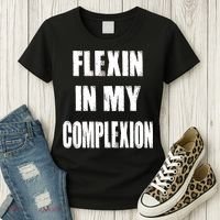 Flexin My Complexion Distressed Logo Women's T-Shirt thumb 3
