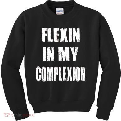 Flexin My Complexion Distressed Logo Kids Sweatshirt