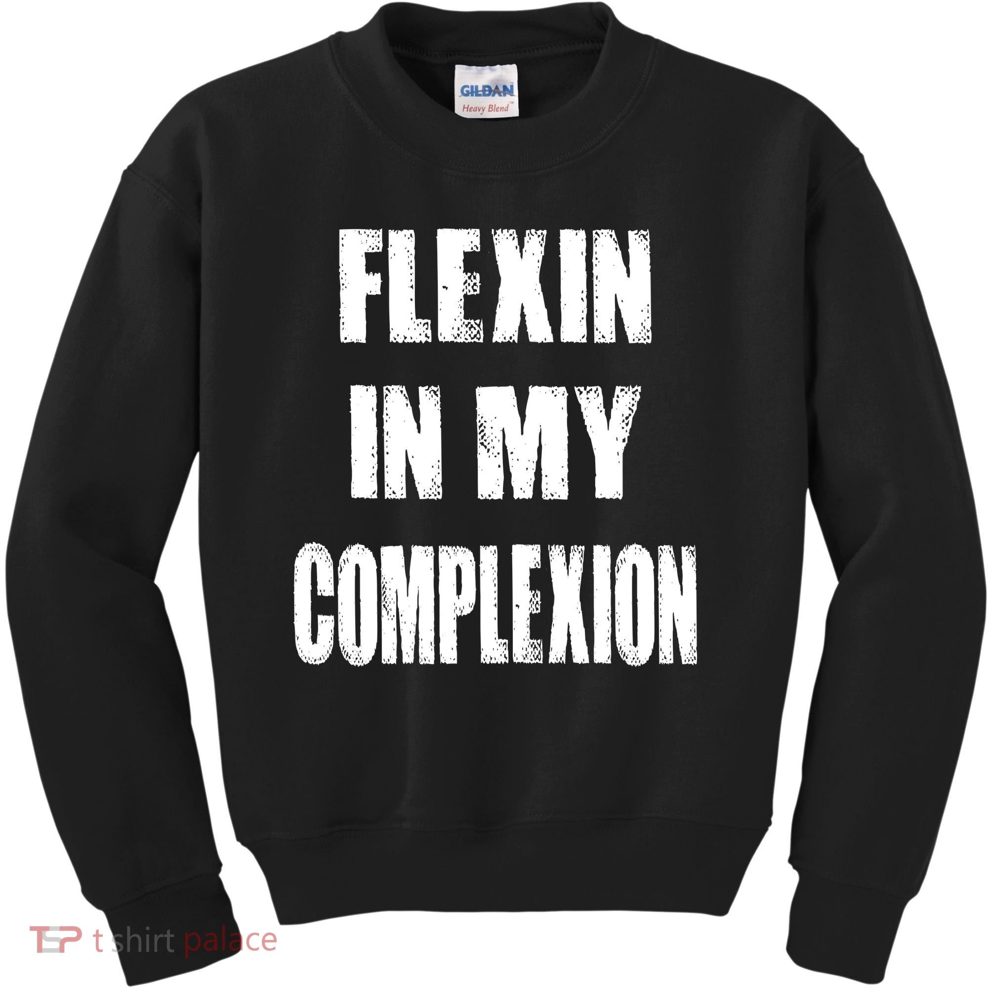 Flexin My Complexion Distressed Logo Kids Sweatshirt