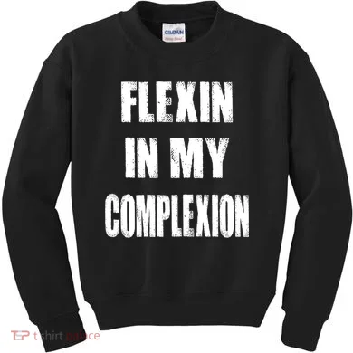 Flexin My Complexion Distressed Logo Kids Sweatshirt