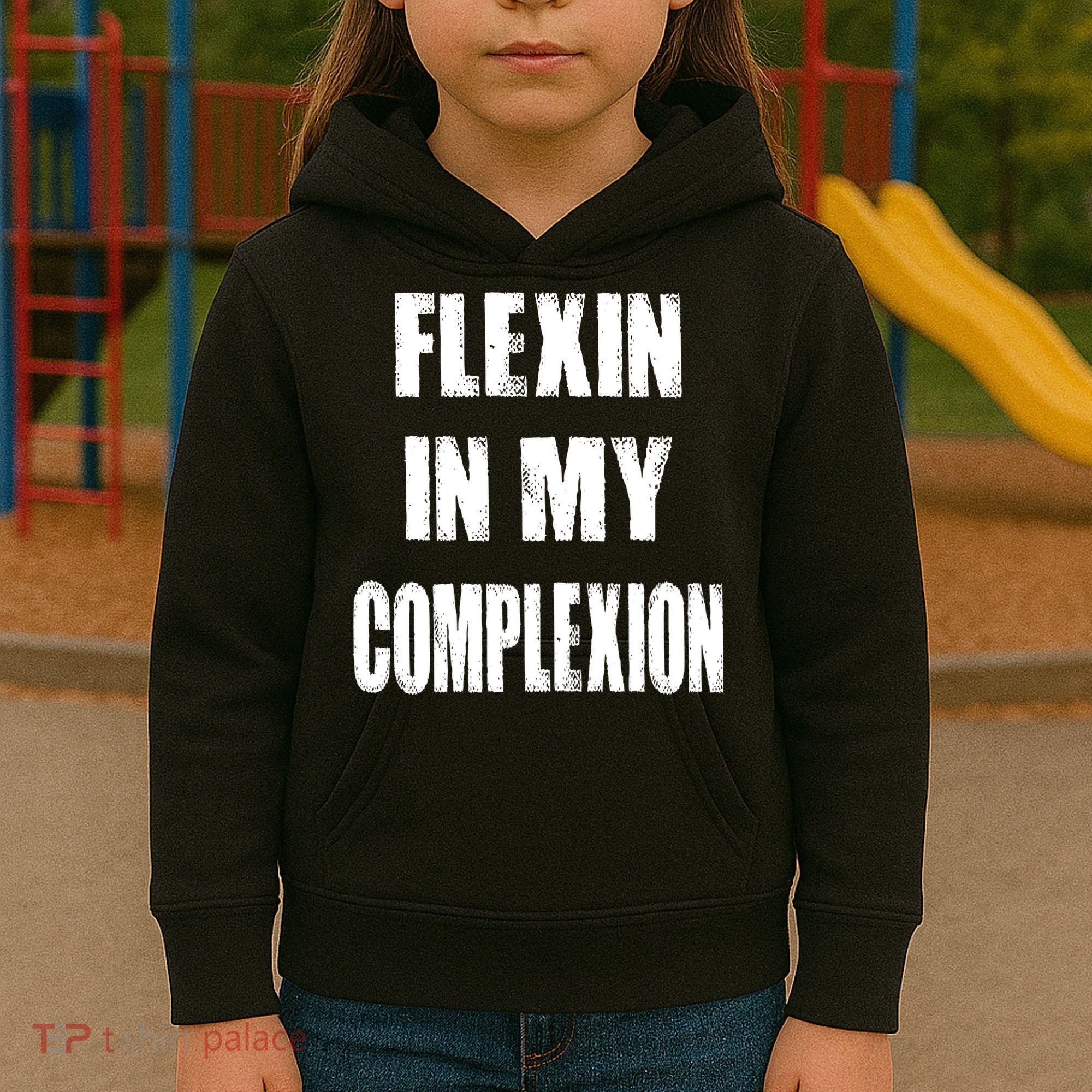Flexin My Complexion Distressed Logo Kids Hoodie