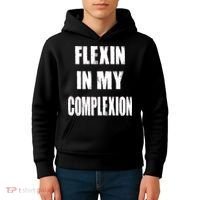 Flexin My Complexion Distressed Logo Kids Hoodie thumb 4