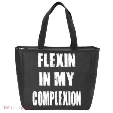 Flexin My Complexion Distressed Logo Tote Bag